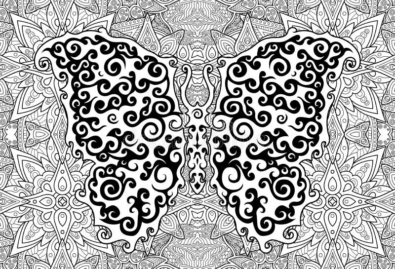 Bel art avec le papillon sur le fond floral illustration libre de droits Bel art avec le papillon sur le fond floral illustration libre de droits
