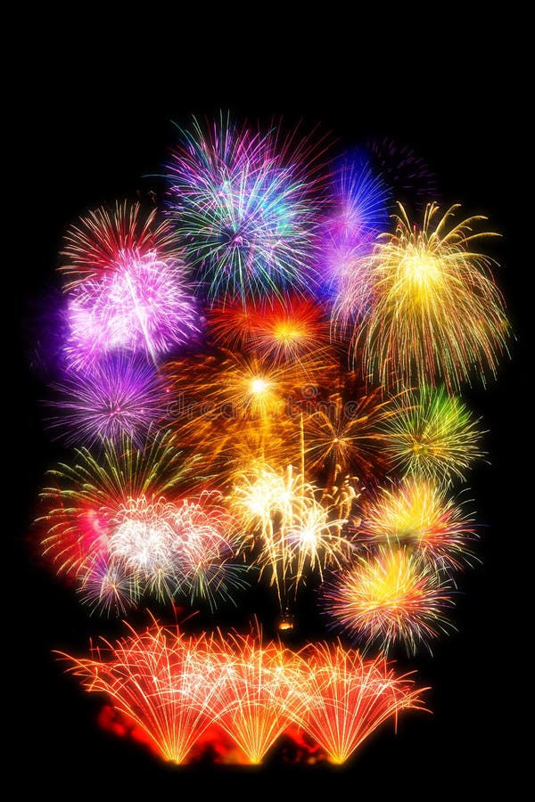 bel ensemble d'affichage de feu d'artifice pendant la bonne année de célébration image libre de droits bel ensemble d'affichage de feu d'artifice pendant la bonne année de célébration image libre de droits