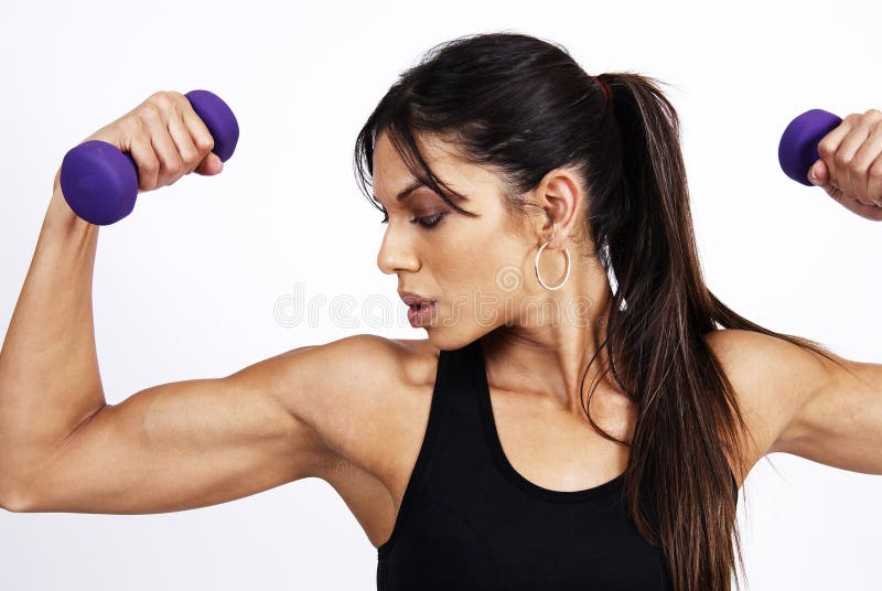 Bel exercice de femme de brunette images stock Bel exercice de femme de brunette images stock