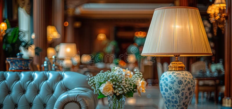 Bela sala de estar clássica com móveis confortáveis ilustração stock