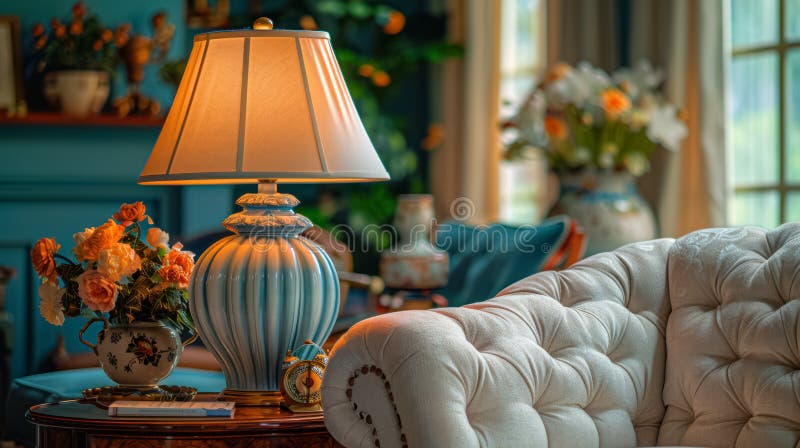 Bela sala de estar clássica com móveis confortáveis ilustração royalty free