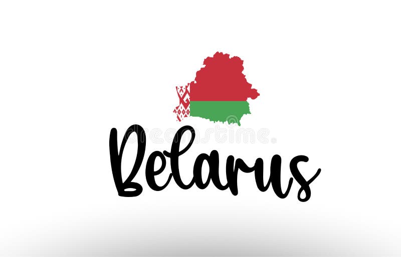 Belarus country big text with flag inside map concept logo royalty free illustration