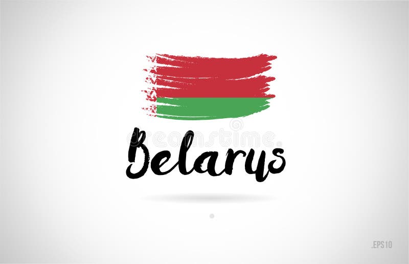 Belarus country flag concept with grunge design icon logo stock illustration
