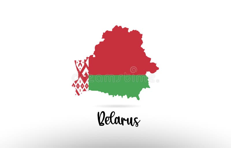 Belarus country flag inside map contour design icon logo vector illustration