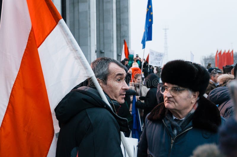 Belarusian people participate in the protest against the decree 3 in Minsk stock photos Belarusian people participate in the protest against the decree 3 in Minsk stock photos