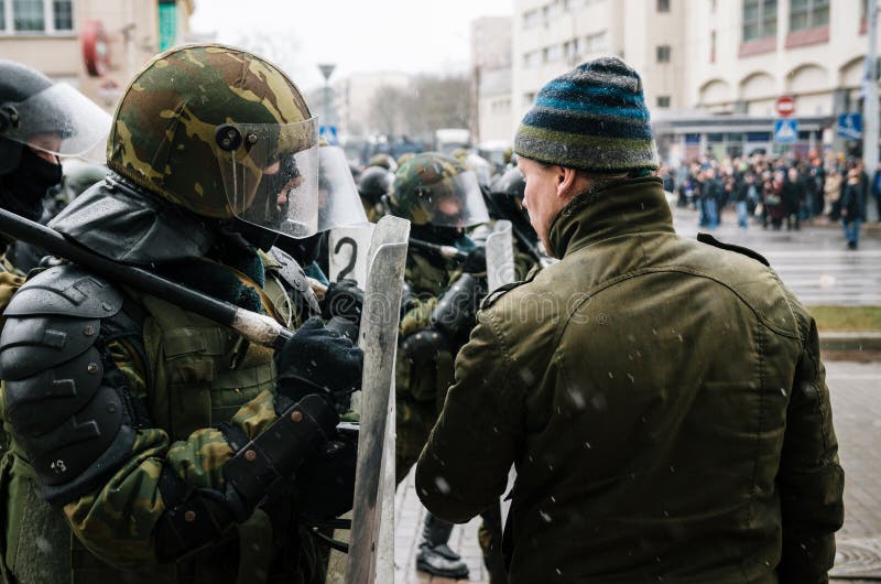 Belarusian people participate in the protest against the decree 3 in Minsk royalty free stock photos Belarusian people participate in the protest against the decree 3 in Minsk royalty free stock photos