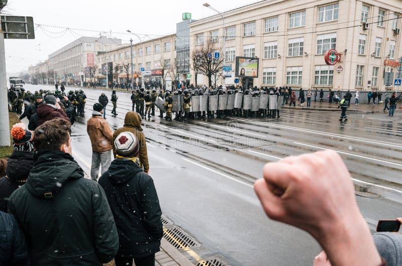 Belarusian people participate in the protest against the decree 3 in Minsk stock photography Belarusian people participate in the protest against the decree 3 in Minsk stock photography