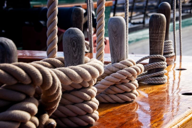 Belaying Pins on Historic Ship