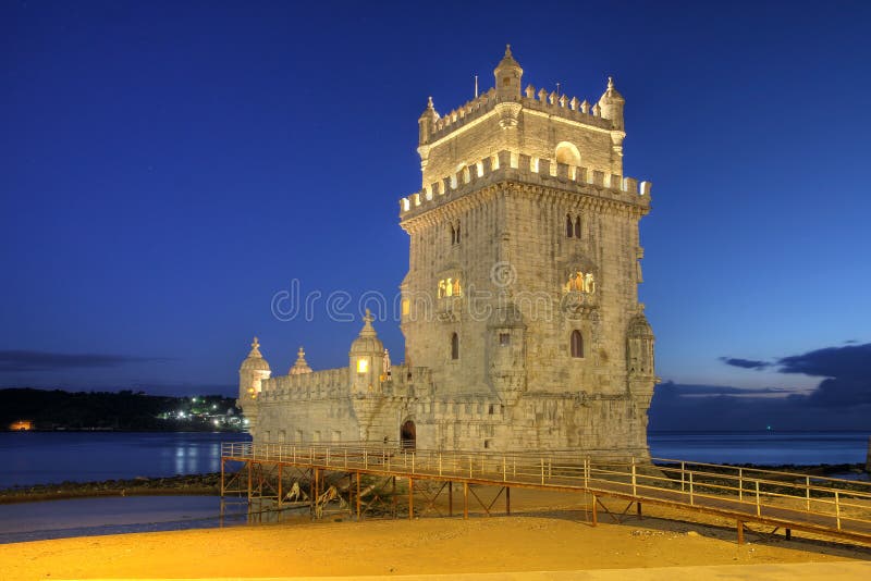 Belem Tower (Torre de Belem) is a tower-fortress build by Manuel I in 1521 in the middle of Tagus river in Belem, slightly outside the city of Lisbon, Portugal. Today is almost connected to the shore and is one of the most iconic landmarks of Portugal. Belem Tower (Torre de Belem) is a tower-fortress build by Manuel I in 1521 in the middle of Tagus river in Belem, slightly outside the city of Lisbon, Portugal. Today is almost connected to the shore and is one of the most iconic landmarks of Portugal.