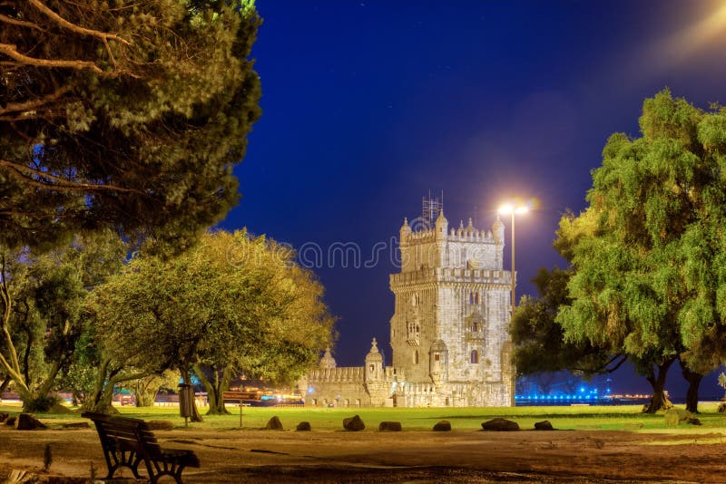 The Tower of Belem by night. Lisbon, Portugal. The Tower of Belem by night. Lisbon, Portugal.