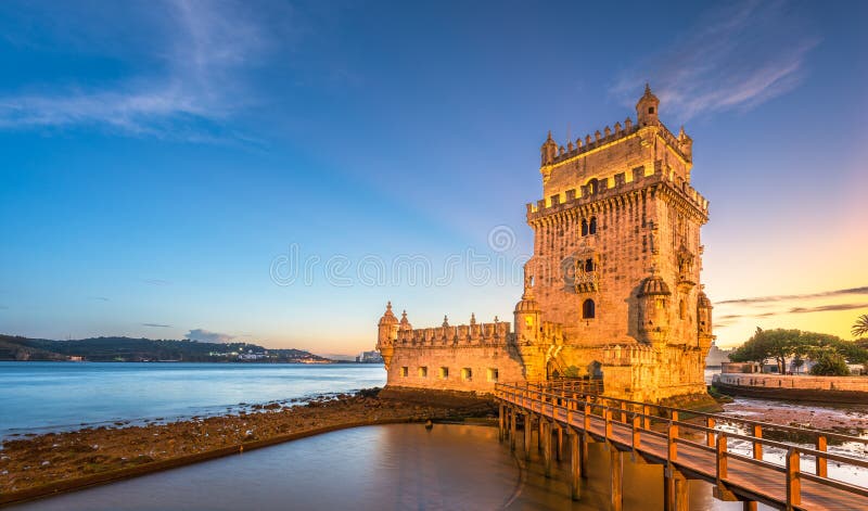 Belem Tower on the Tagus River in Lisbon, Portugal