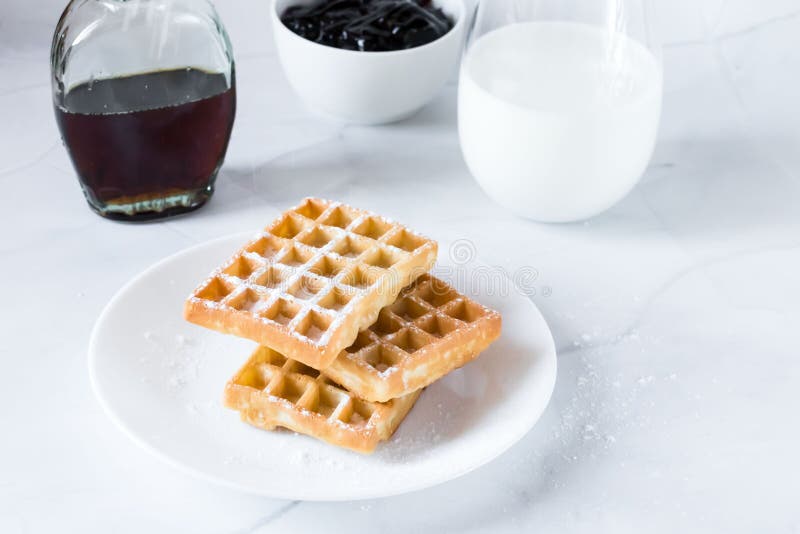 Belgian Waffles for Breakfast, Healthy Breakfast, Stock Image Image