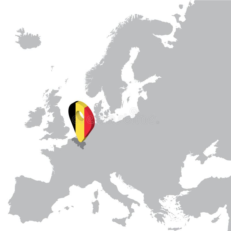 Belgien auf Europa-Karte vektor abbildung. Illustration ...