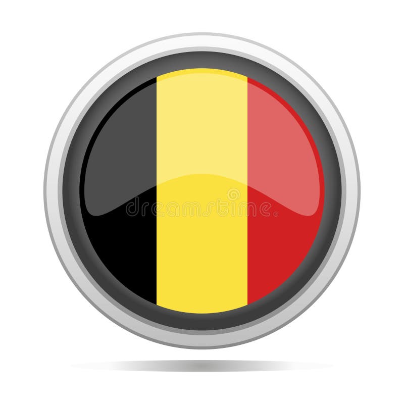 Belgium Flag Round Metal Symbol Design City Vector Art Stock Vector ...