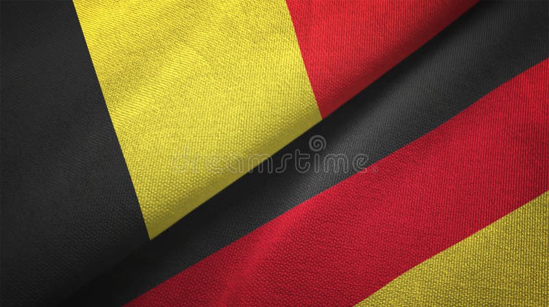 Belgium and Germany Two Flags Textile Cloth, Fabric Texture Stock ...