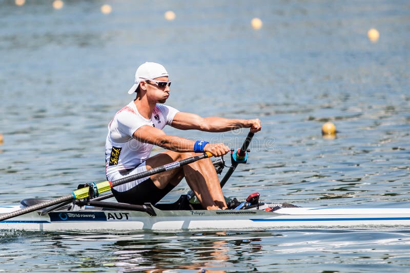 Austrian athlete on a World Rowing Cup Competition rowing