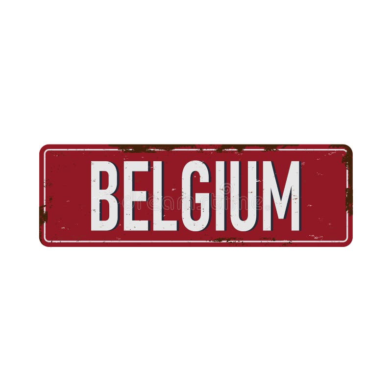 Belgum εκλεκτής ποιότητας κενό μετάλλων σημαδιών πιάτο κασσίτερου επίδρασης πινάκων σκουριασμένο διανυσματική απεικόνιση