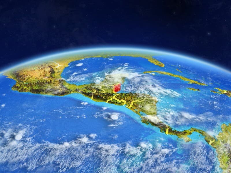 Belize on Earth from space stock photo. Image of world 130232404