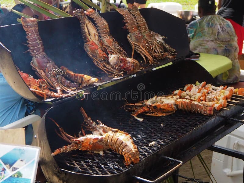 Belize festival des caraïbes de homard de homard placencia barbecue. Le bar est que