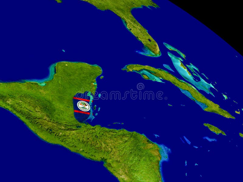 Belize Mit Flagge Auf Erde Stock Abbildung Illustration Von Erde 80266936