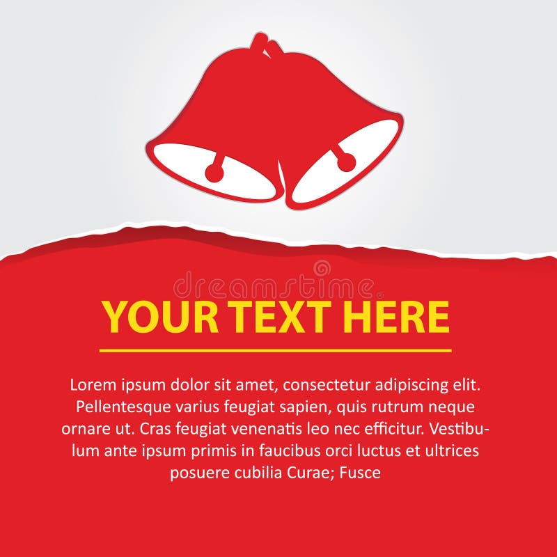 Bell Design with Text Space. Vector Illustration Decorative Background