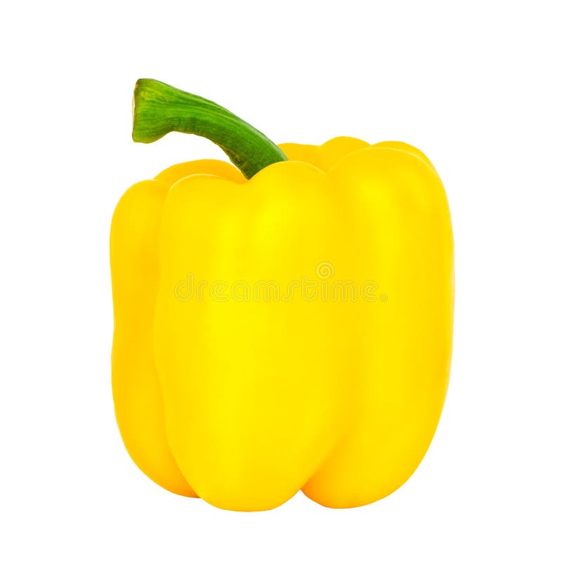 Bell pepper or Capcicum, Beautiful Yellow bell pepper on white  background and clipping path.