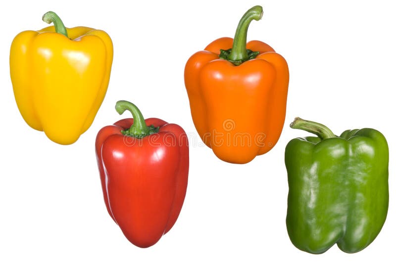 Isolated selection red, green, orange and yellow bell peppers are a popular addition to pizza, salad and many other tasty dishes. Addition salad stock images, royalty-free photos and pictures