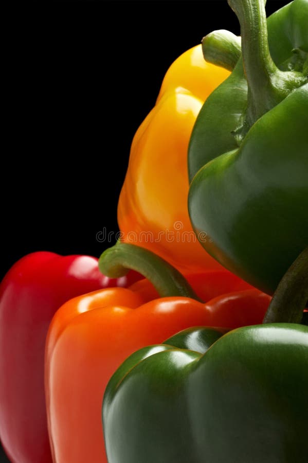 Bell peppers on black
