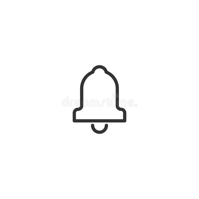 Bell ring, alarm, notification icon. Modern minimalist mobile app ui flat simple icon royalty free illustration