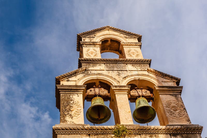 Bell Tower and Blue Sky in Background, Dubrovnik royalty free stock image