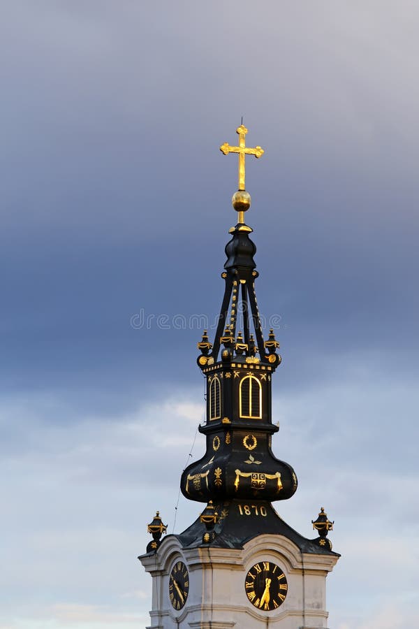 Bell tower of Saint Nicholas church in Zemun,Serbia royalty free stock images Bell tower of Saint Nicholas church in Zemun,Serbia royalty free stock images