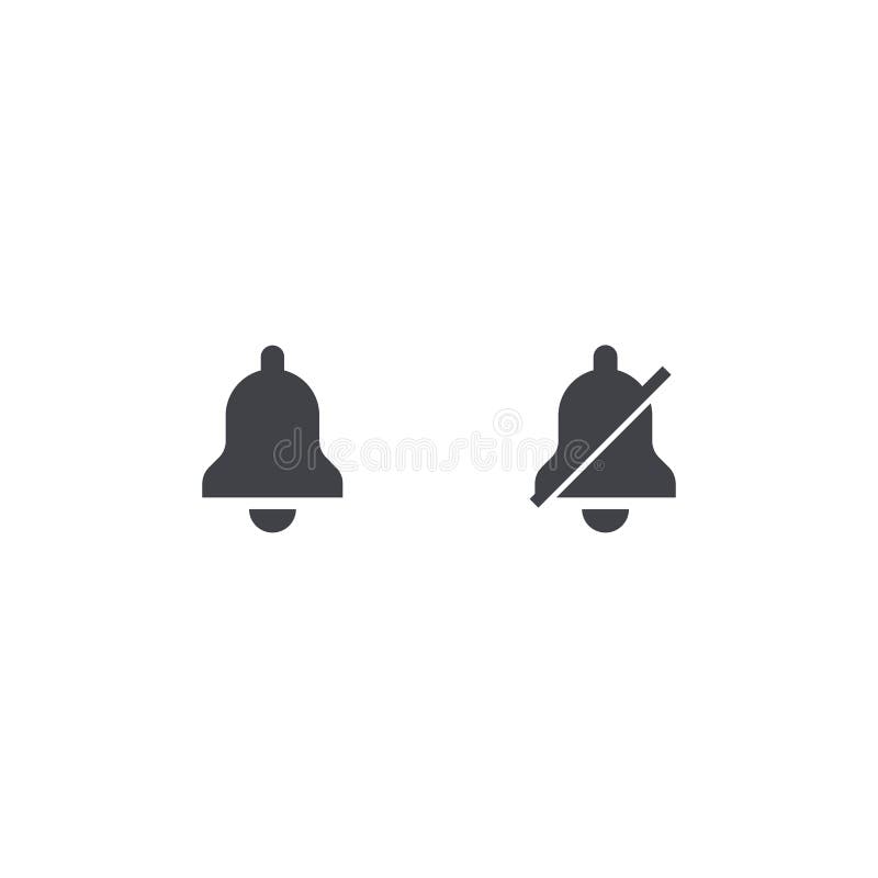 Bell vector icon. Bell shape symbol. Notification sign. Alarm signal button. Jingle bell. Silent mode stock illustration