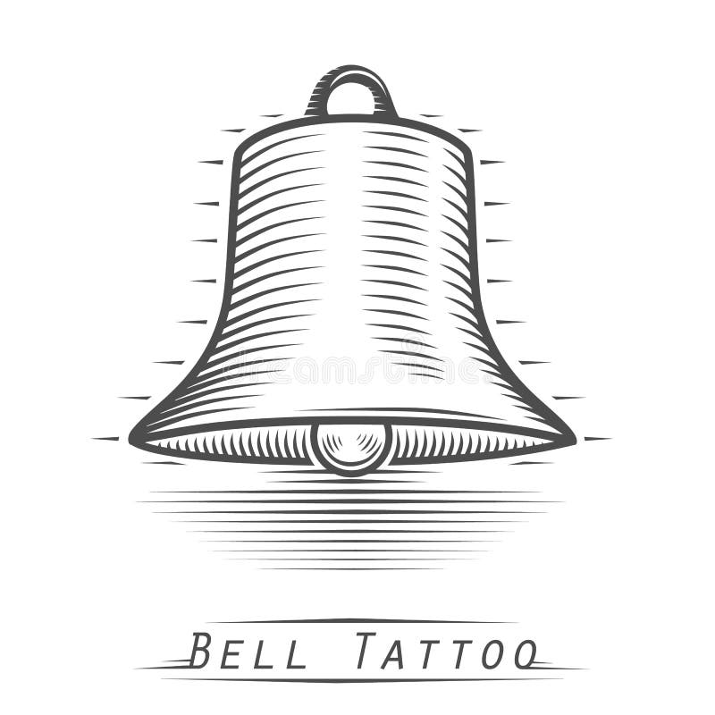 Bell Vintage Tattoo. Vector Illustration Stock Vector Illustration of