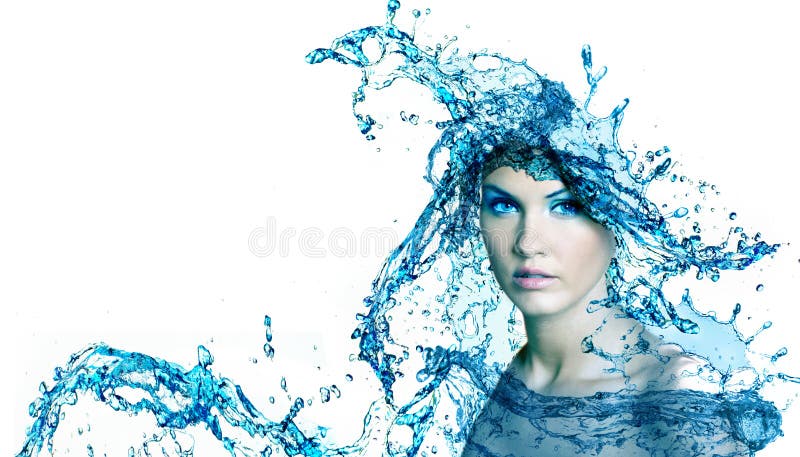 Bella donna con acqua. fotografia stock libera da diritti Bella donna con acqua. fotografia stock libera da diritti