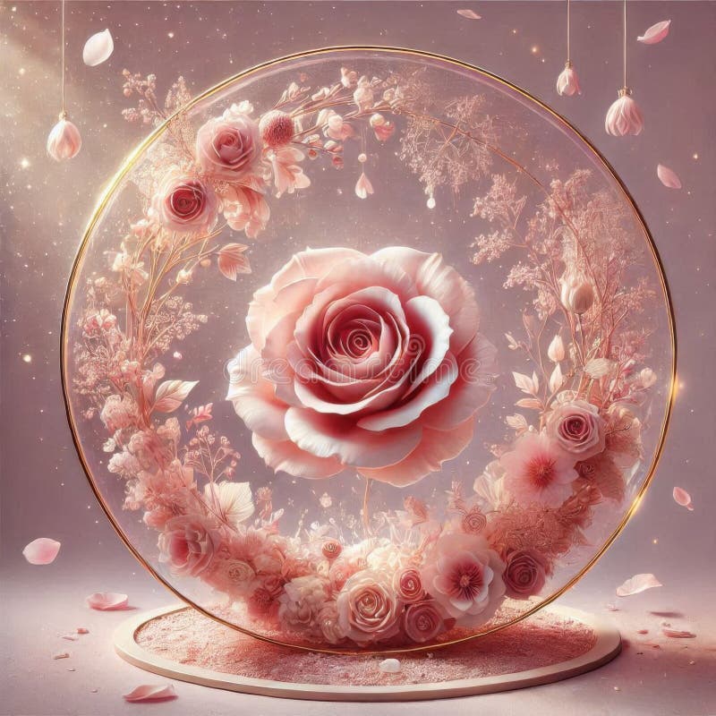 Bella esfera dorada con rosas y flores de color rosa. Estas imágenes de alta resolución muestran una impresionante combinación de una hermosa esfera dorada, delicadamente adornada con rosas rosas rosas y flores, creando un elegante y encantador banquete visual. los detalles intrincados y los colores vivos de estas fotografías resaltan la exquisita artesanía del diseño. la esfera dorada brilla con elegancia mientras que las rosas y flores rosa suave aportan un toque de romanticismo y feminidad creando una estética armoniosa y lujosa. ideal para aquellos que buscan una mezcla de opulencia y belleza natural, estas imágenes exudan una elegancia atemporal que seguro cautivará e inspirará. cada fotografía invita a los espectadores a apreciar la intrincada belleza del arreglo, lo que lo convierte en una elección ideal para aquellos que buscan añadir un toque de glamour y gracia a sus proyectos o proyectos artísticos.