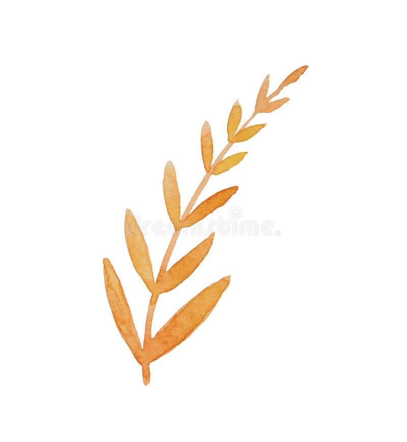 Bella foglia arancio e gialla astratta dipinta con il watercolo illustrazione di stock Bella foglia arancio e gialla astratta dipinta con il watercolo illustrazione di stock