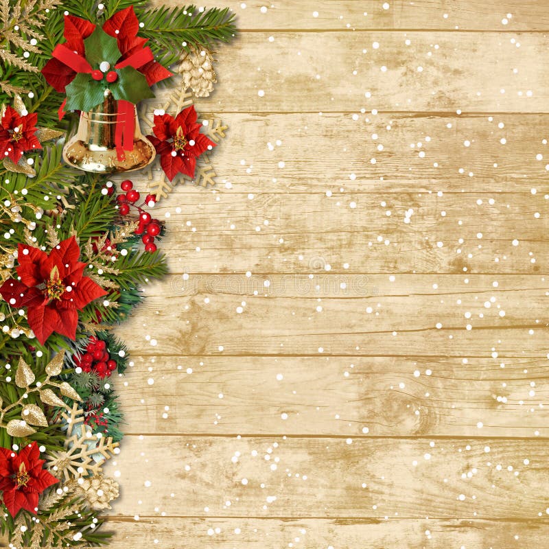 Bella ghirlanda di Natale con poinsettia&bell o royalty illustrazione gratis Bella ghirlanda di Natale con poinsettia&bell o royalty illustrazione gratis