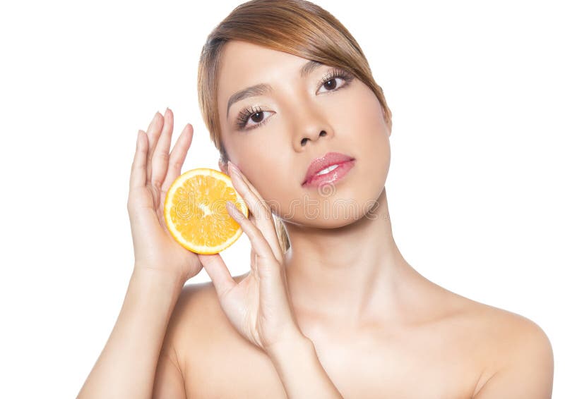 Bella giovane donna asiatica con pelle perfetta immagini stock