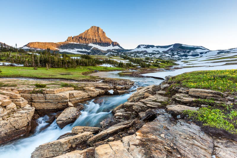 Bella natura a Logan Pass, Glacier National Park, la TA fotografia stock
