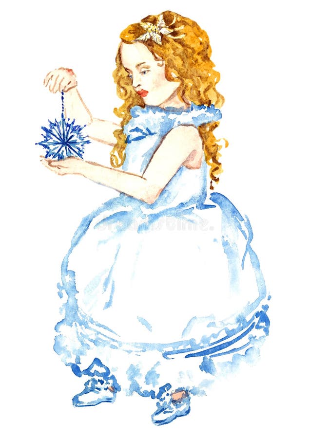 Bella neonata in vestito bianco che sta con la decorazione di Natale, per la cartolina d'auguri illustrazione vettoriale Bella neonata in vestito bianco che sta con la decorazione di Natale, per la cartolina d'auguri illustrazione vettoriale