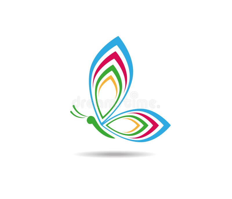 Bella progettazione variopinta maestosa graziosa di logo della farfalla royalty illustrazione gratis Bella progettazione variopinta maestosa graziosa di logo della farfalla royalty illustrazione gratis