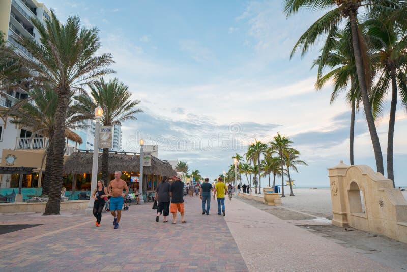 Bella scena colorata a Hollywood Beach Florida USA immagine stock