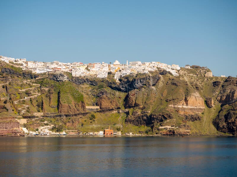 Bella vista dell'isola di Santorini fotografia stock libera da diritti Bella vista dell'isola di Santorini fotografia stock libera da diritti