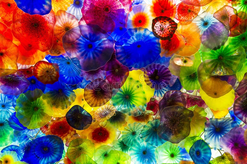 Bellagio glass flowers editorial photo. Image of color 29194131