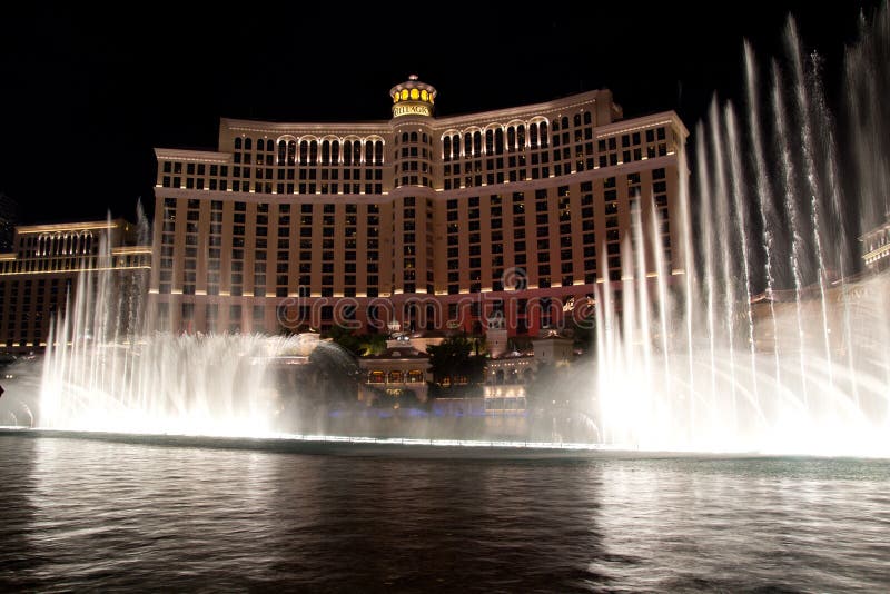 Bellagio Resort Water Fountain Show at Night Editorial Photo Image of