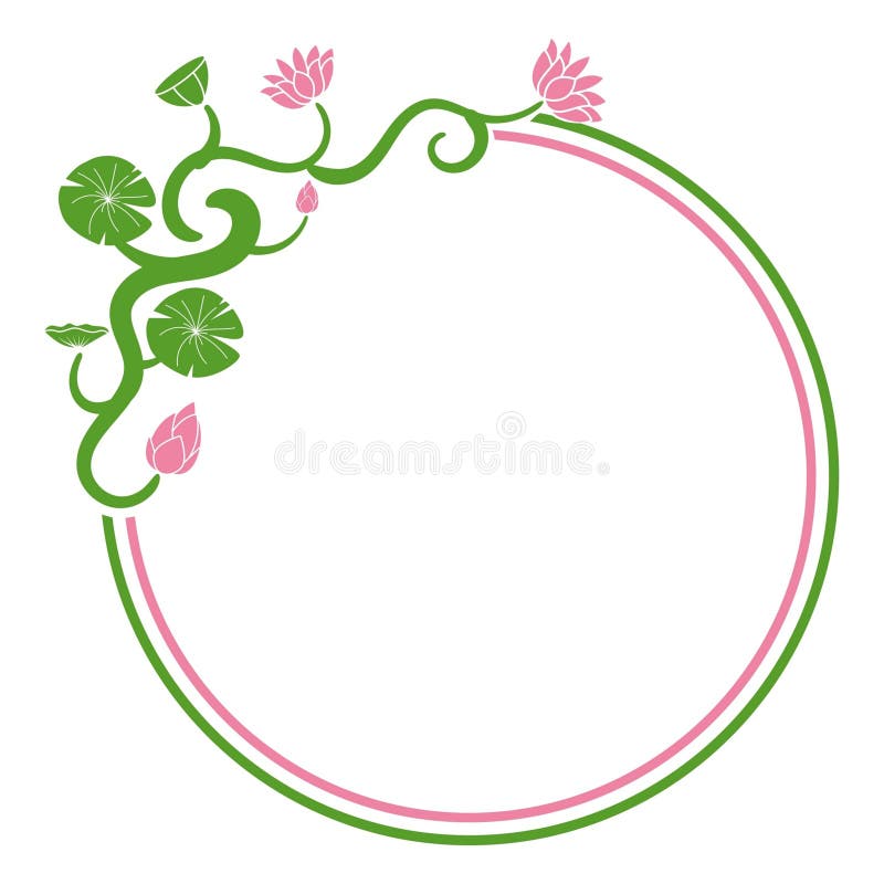 Belle bordure de lotus illustration stock