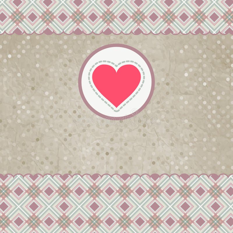 Belle carte de valentine avec le coeur. ENV 8 illustration de vecteur Belle carte de valentine avec le coeur. ENV 8 illustration de vecteur
