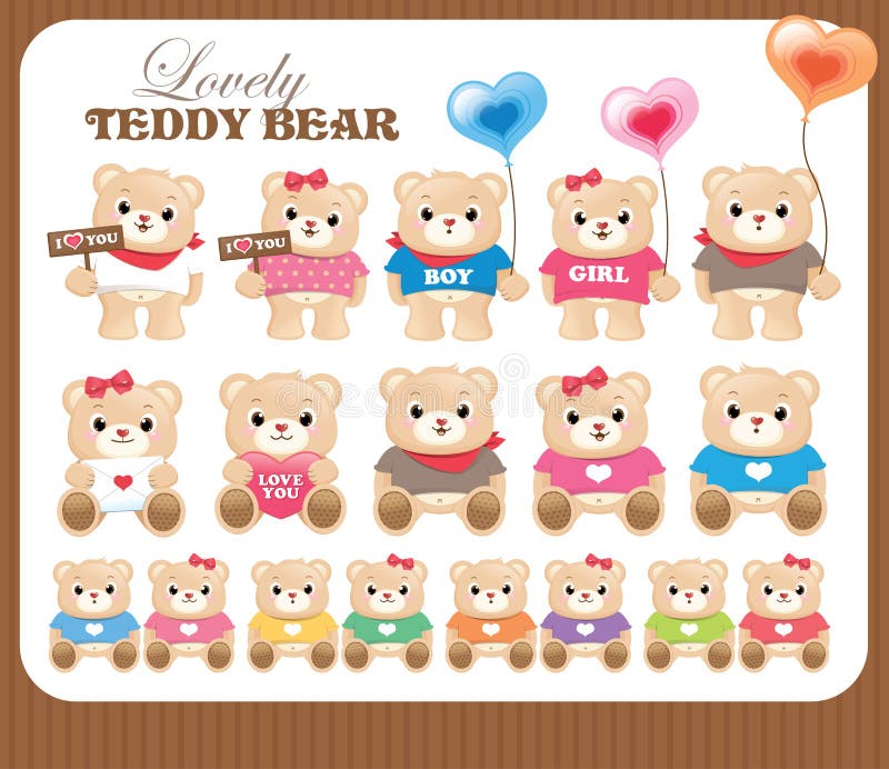 Belle collection d'ours de nounours illustration de vecteur Belle collection d'ours de nounours illustration de vecteur