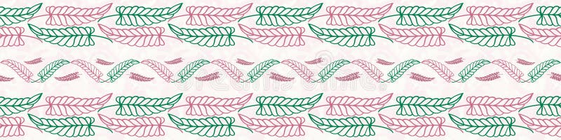 Belle conception verte et rose tirée par la main de frontière de feuilles Modèle géométrique sans couture de vecteur sur le blanc illustration de vecteur Belle conception verte et rose tirée par la main de frontière de feuilles Modèle géométrique sans couture de vecteur sur le blanc illustration de vecteur