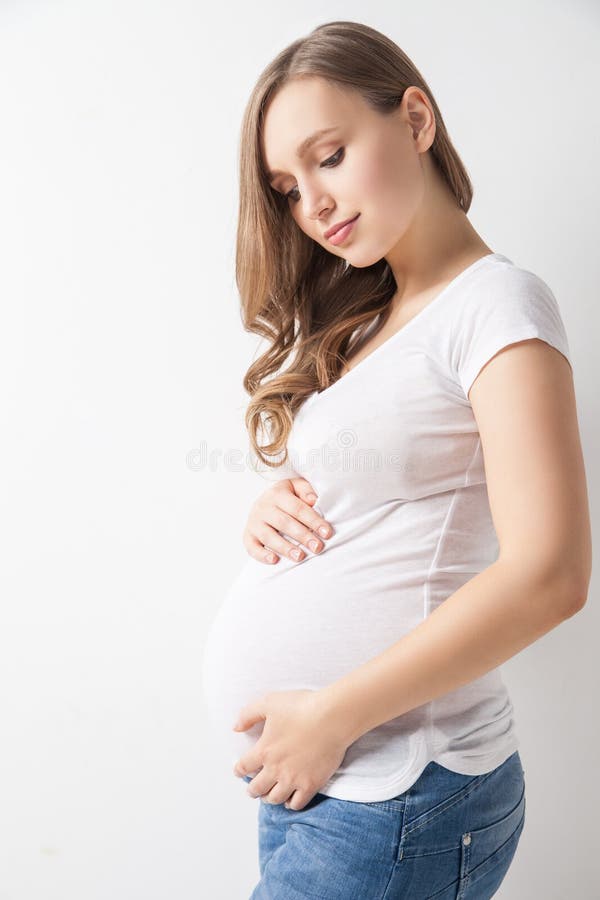 Belle femme attendant le bébé image libre de droits Belle femme attendant le bébé image libre de droits